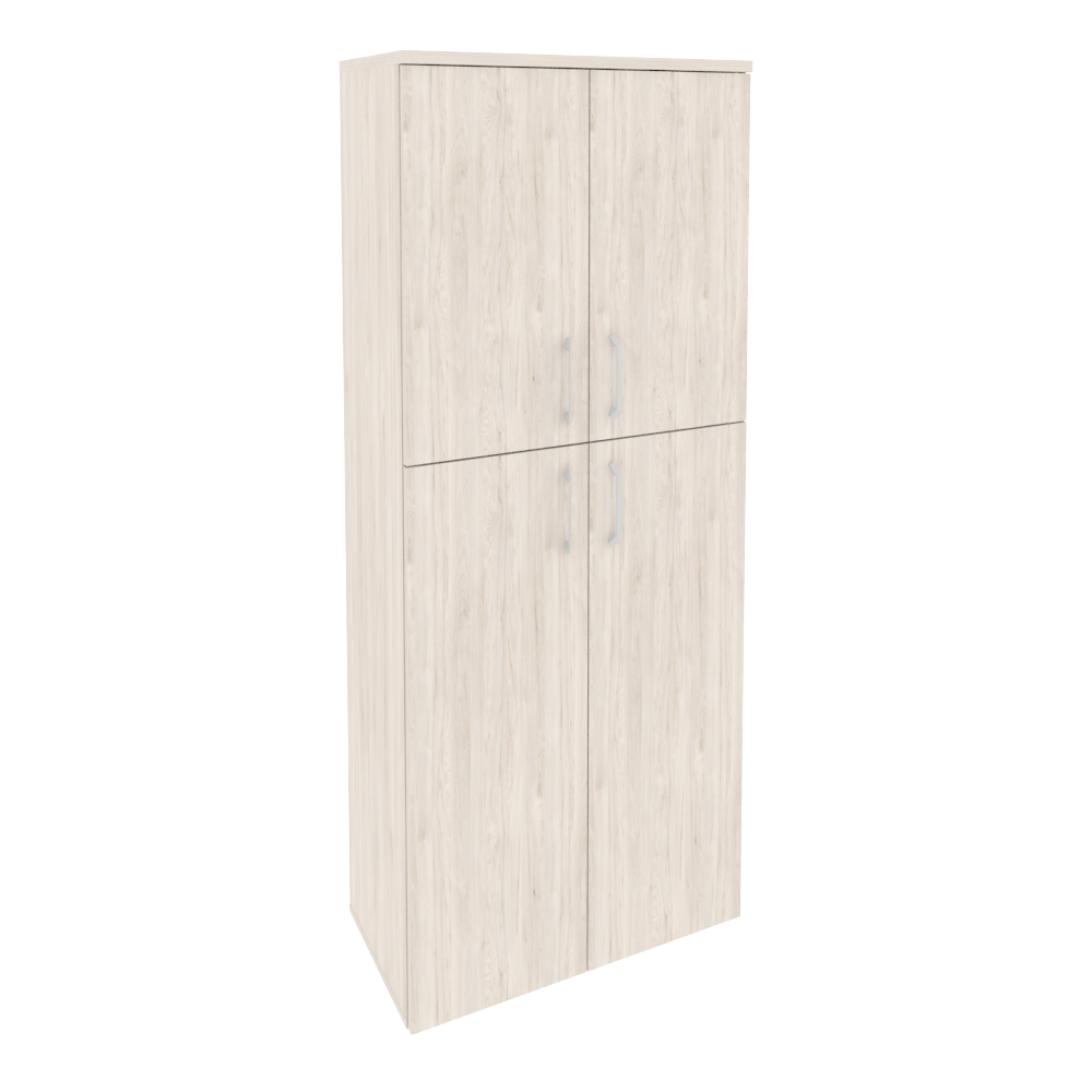 Шкаф высокий широкий (2 средних фасада ЛДСП + 2 низких фасада ЛДСП)