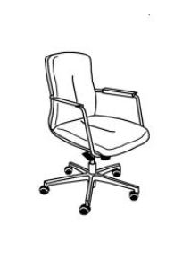 Кресло для руководителя с низкой спинкой  и механизмом качания
