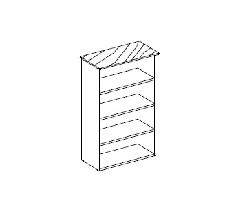 Открытый шкаф: лакированный каркас, 3 полки, топ дереянный или стеклянный