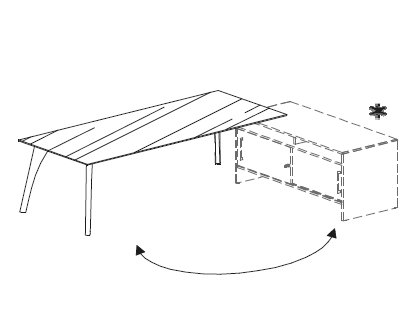 Письменный стол на металокаркасе со стеклом и возможностью установить тумбу Attiva 200K / C10V 