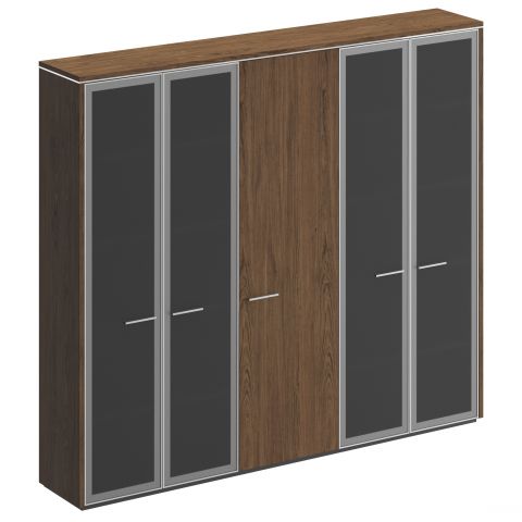 Шкаф комбинированный (с высоким стеклом + для одежды узкий + с высоким стеклом)