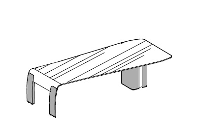 Письменный стол: стеклянная столешница, глянцевые лакированные боковины и подтоп, опоры и колонна обтянуты кожей Alfa VP280RB/E 