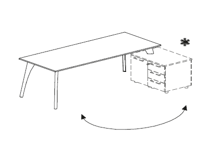 Письменный стол на металокаркасе с возможностью установить тумбу Attiva 200M / C40N 