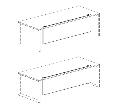 Фронтальная Меломиновая панель для столов о-образными опорами или П-образными опорами