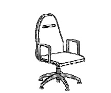 Кресло для руководителя  со средней спинкой на ножках
