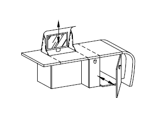 Боковая приставка в коже с электро-выдвижным экраном и подвесным шкафчиком справой стороны и выдвижной поддержкой принтера