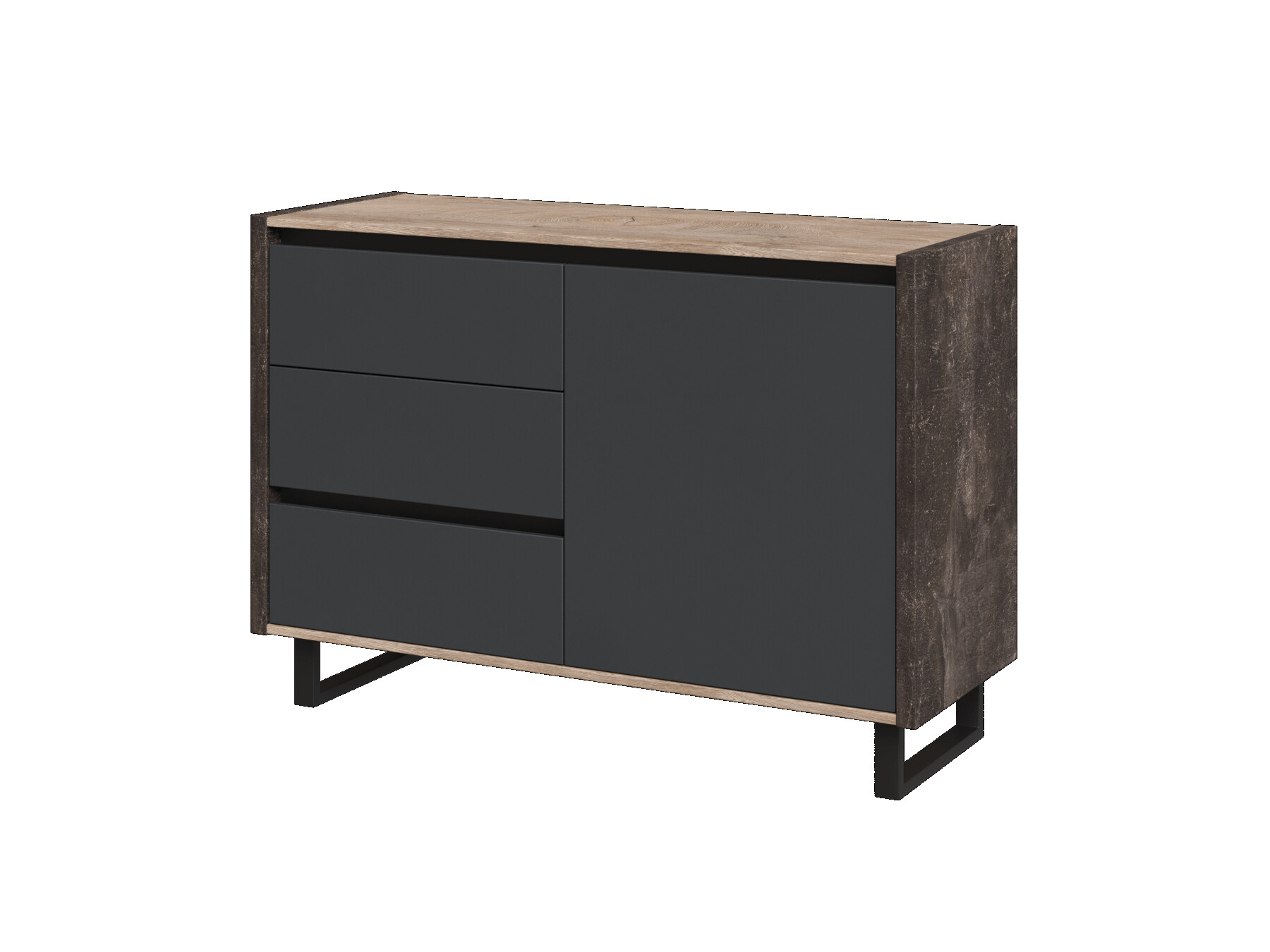 Греденция 2-секционная с дверью и 3-мя ящиками		