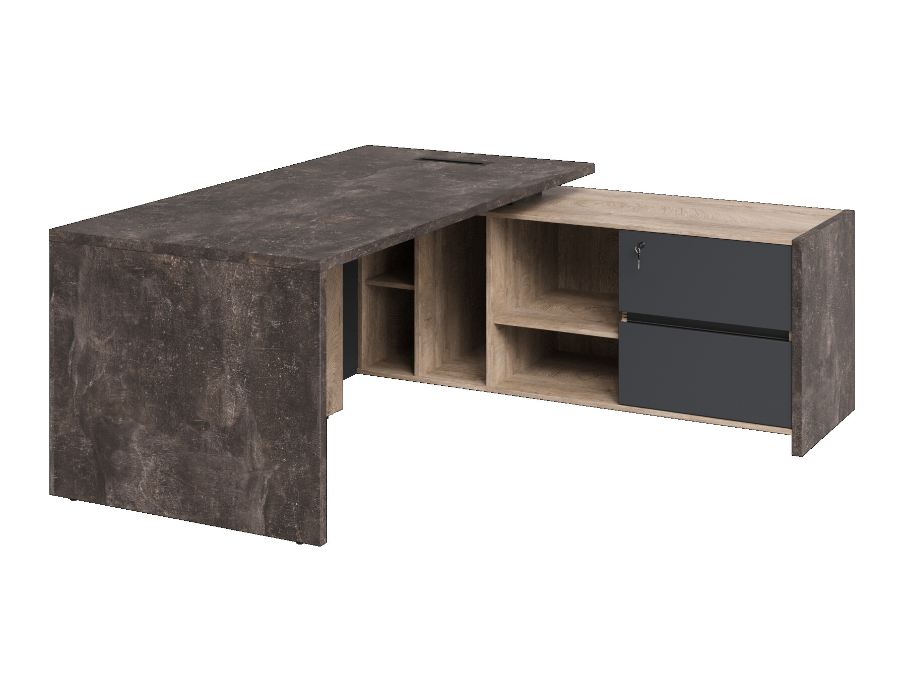 Стол руководителя с тумбой правый