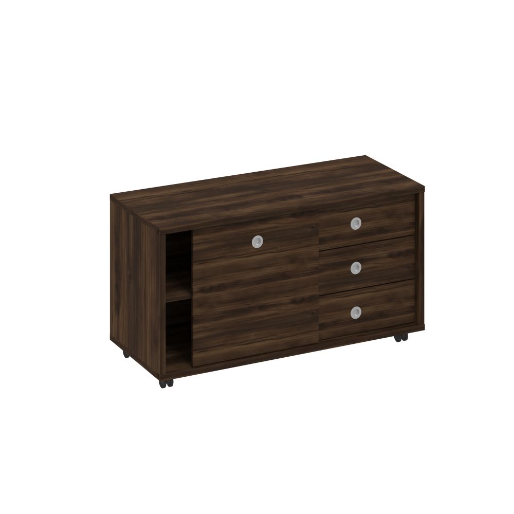 Тумба выкатная 3 ящика без замка + дверь-купе из ДСП универсальная