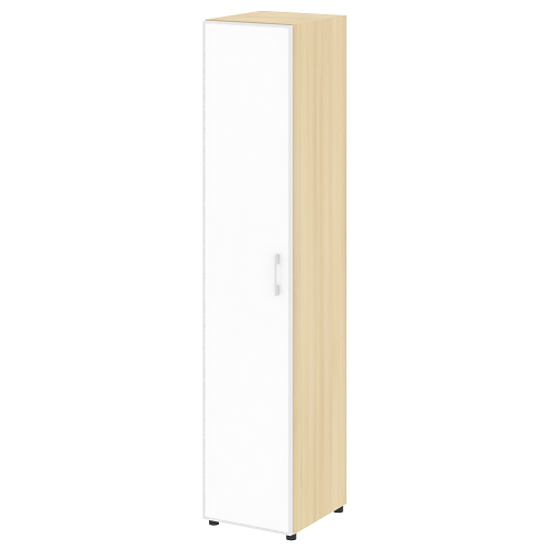 Шкаф высокий узкий для документов с белым стеклом в алюминиевой раме левый (нужен топ) 