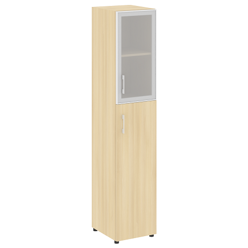 Шкаф высокий узкий для документов со стеклом в алюминиевой раме правый (нужен топ)