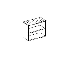 Открытый шкаф: лакированный каркас, 1 полка, топ дереянный или стеклянный