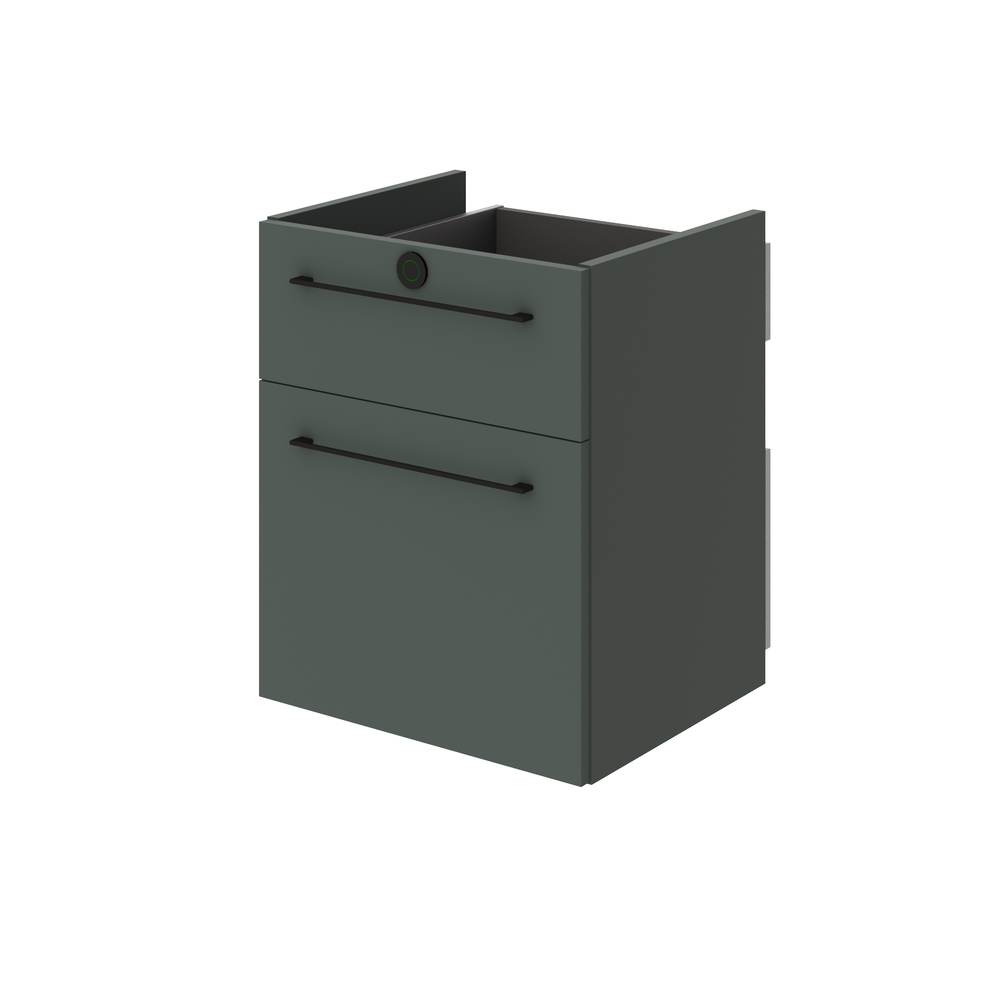 Модуль с 2-мя ящиками, высокий и низкий. Сенсорный электронный замок в верхнем ящике.