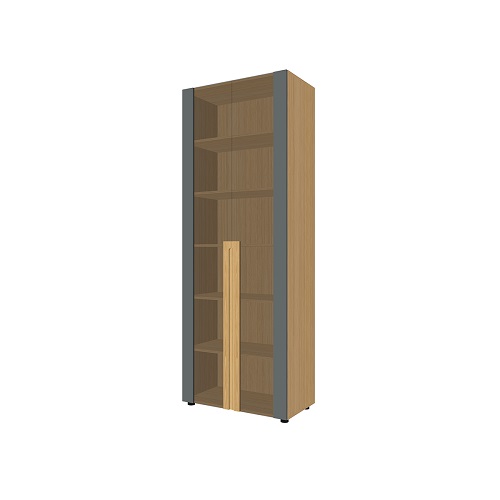 Шкаф высокий со стеклянными дверьми 