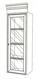Верхний модуль узкий двери со стеклом правый