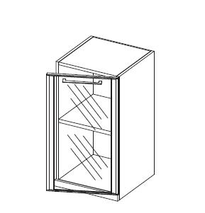 Шкаф со стеклянной дверцей - открытие вправо