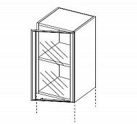 Шкаф-надстройка со стеклянной дверцей - открытие вправо