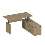 Стол руководителя на электроприводе на опорной тумбе правый ION ИН 137 ГР 