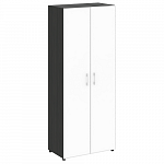 Шкаф для документов высокий с белым стеклом в алюминиевой раме (нужен топ)  YALTA LT.ST-1.10 R white