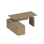 Стол руководителя на электроприводе на опорной тумбе левый ION ИН 136 ГР 