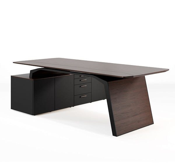 Стол руководителя с ополрной тумбой  Metar MS.2210.AK+sup.pedestal 