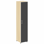 Шкаф высокий узкий для документов с черным стеклом в алюминиевой раме правый (нужен топ) YALTA LT.SU-1.10 R (R) black