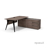 Стол руководителя с длинной тумбой универсальной  Нуар / Nuar Nr-180.1+Nr-33 