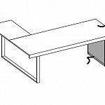 Письменный стол с боковным приставным столиком с совмещенными столешницами + 1 боковина для вертикальной проводки кабеля (картер) Essence AES 27406 