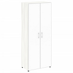 Шкаф для документов высокий с белым стеклом в алюминиевой раме (нужен топ)  YALTA LT.ST-1.10 R white