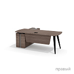 Стол руководителя с длинной тумбой универсальной Нуар / Nuar Nr-200.1+Nr-33 