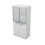 Шкаф средний со стеклом в алюминиевой рамке GLOSS 9Ш.004.8