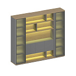 Шкаф комбинированный с подсветкой ION ИН 333 ГР