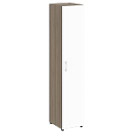 Шкаф высокий узкий для документов с белым стеклом в алюминиевой раме правый (нужен топ)  YALTA LT.SU-1.10 R (R) white