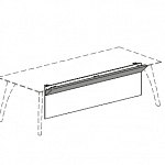 Фронтальная Меломиновая панель с кожаной вставкой для стола с коническими опорами