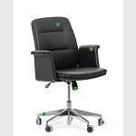 Кресло руководителя Karl B KARL/B SOFT Alum ME23 Dakota black hard Натуральная кожа 
