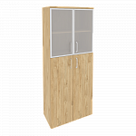 Шкаф высокий широкий (2 средних фасада ЛДСП + 2 низких фасада стекло в раме) Onix Wood/Оникс Вуд O.ST-1.7R