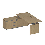 Стол руководителя на электроприводе на опорной тумбе левый ION ИН 138 ГР 