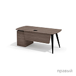 Стол руководителя с тумбой универсальной Нуар / Nuar NR-180.1+NR-32 