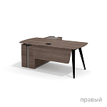 Стол руководителя с длинной тумбой универсальной  Нуар / Nuar Nr-180.1+Nr-33 