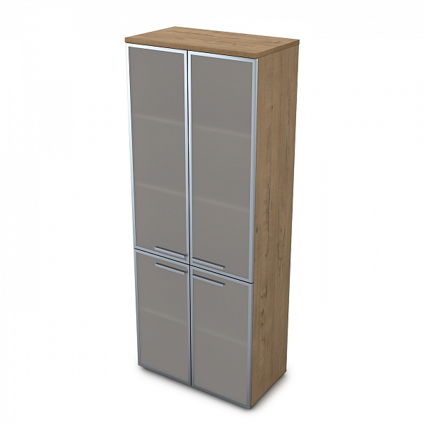 Шкаф высокий со стеклом в алюминиевой рамке  GLOSS 9Ш.005.16