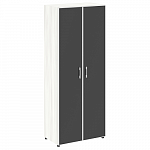 Шкаф для документов высокий с черным стеклом в алюминиевой раме (нужен топ)  YALTA LT.ST-1.10 R black