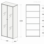 Шкаф для документов со стеклом Апекс 152H005_OM1B
