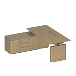 Стол руководителя на электроприводе на опорной тумбе левый, без экрана ION ИН 132 ГР 