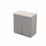 Шкаф низкий со стеклом в алюминиевой рамке GLOSS 9Ш.023.3