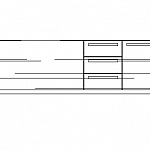 Правая или левая сервисная опорная тумба с 1 дверкой и 3-мя ящиками Crossing CROSSIM1507ES
