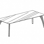 Письменный стол со стеклом  ноги в коже или без кожи Attiva C180 / C10V 