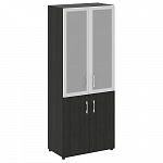 Шкаф для документов высокий со стеклом в алюминиевой раме (нужен топ)  YALTA LT.ST-1.2 R