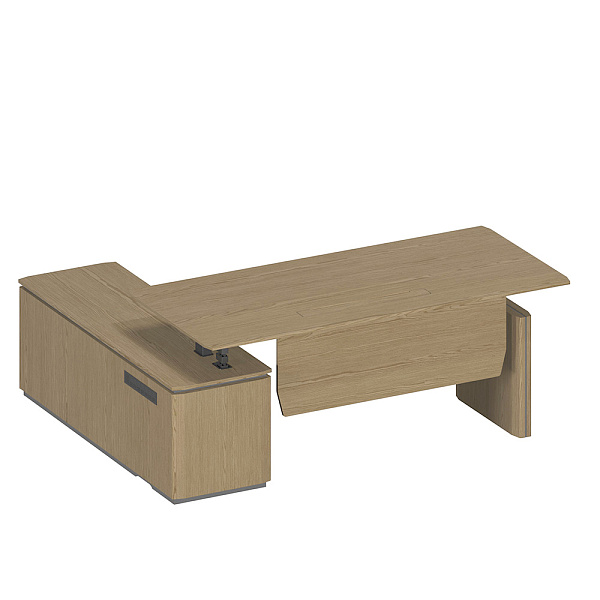 Стол руководителя на электроприводе на опорной тумбе правый ION ИН 139 ГР 