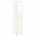 Шкаф высокий узкий для документов с белым стеклом в алюминиевой раме правый (нужен топ) YALTA LT.SU-1.7 R (R) white