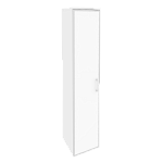 Шкаф высокий узкий левый (1 высокий фасад стекло лакобель в раме) Onix Wood/Оникс Вуд O.SU-1.10R(L) white/black/mate